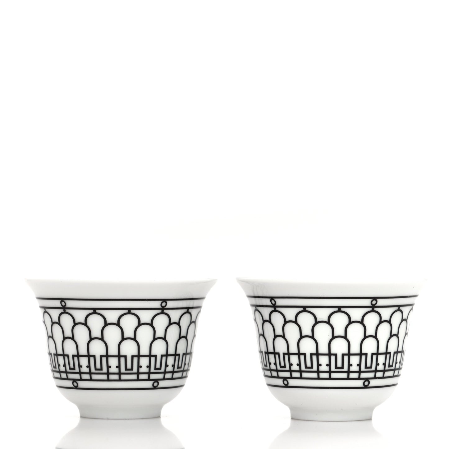 Porcelain H Deco Small Cups Set of 2 Black