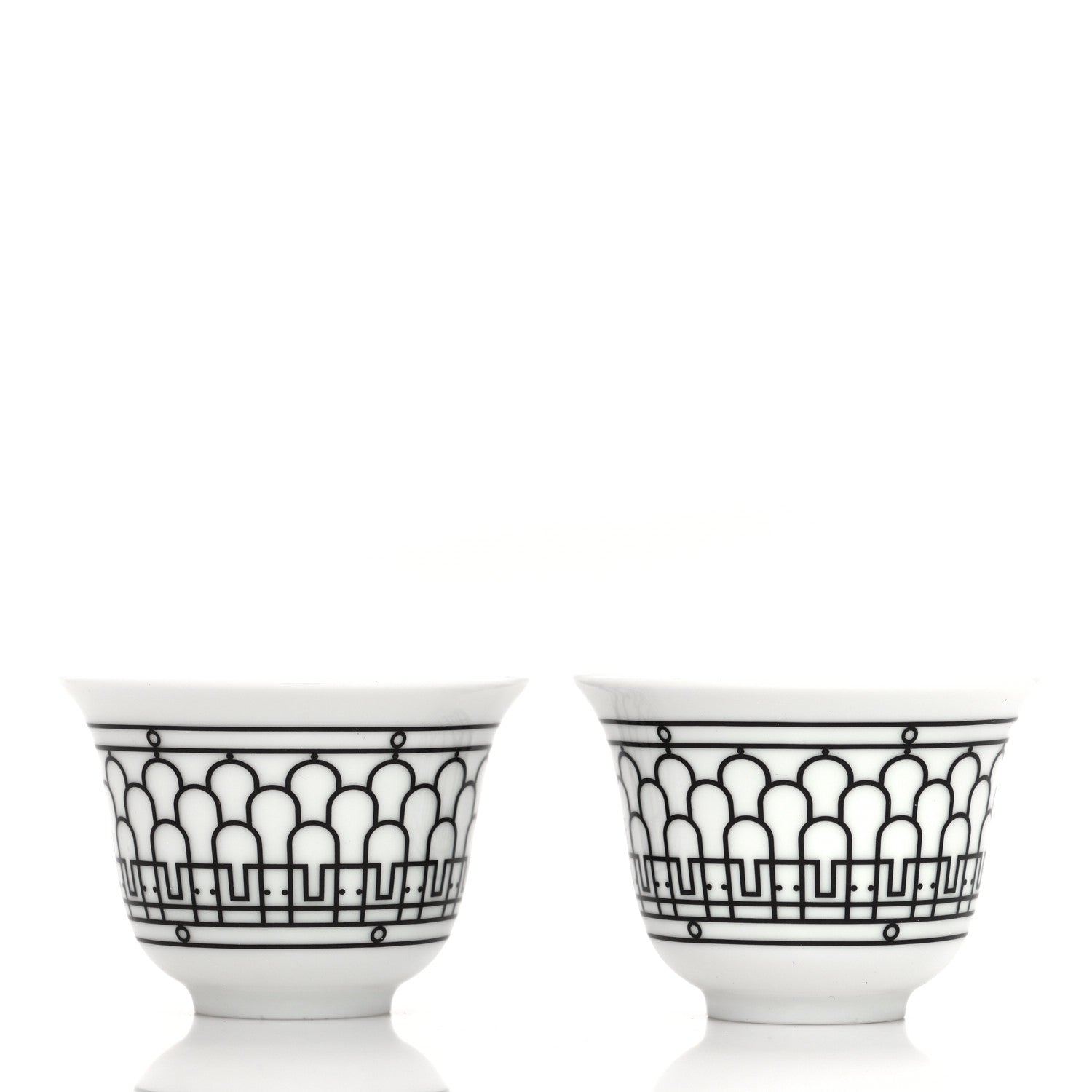 Hermes Porcelain H Deco Small Cups Set of 2 Black 3 of 7