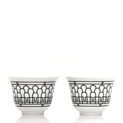 Hermes Porcelain H Deco Small Cups Set of 2 Black 3 of 7