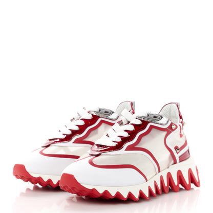 Christian Louboutin Transparent Mesh Patent Calfskin Sharkina Sneakers 36.5 White Loubi 3 of 10