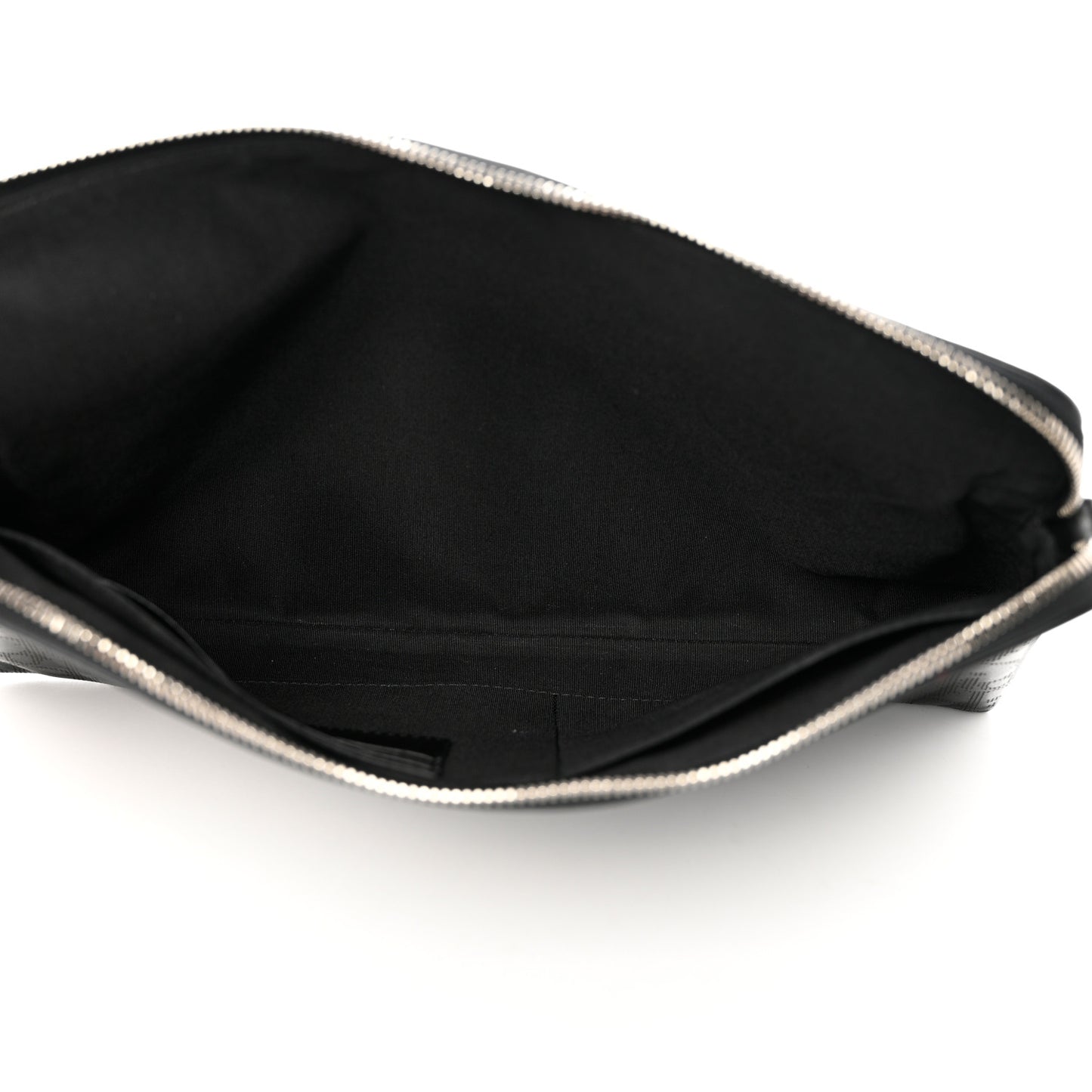 Calfskin Perforated Oblique Galaxy Pouch Black