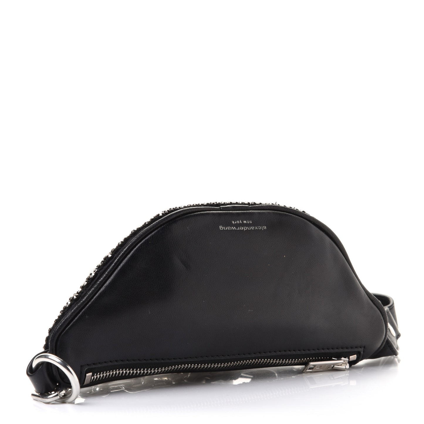 Rhinestone Mesh Mini Attica Belt Bag Black