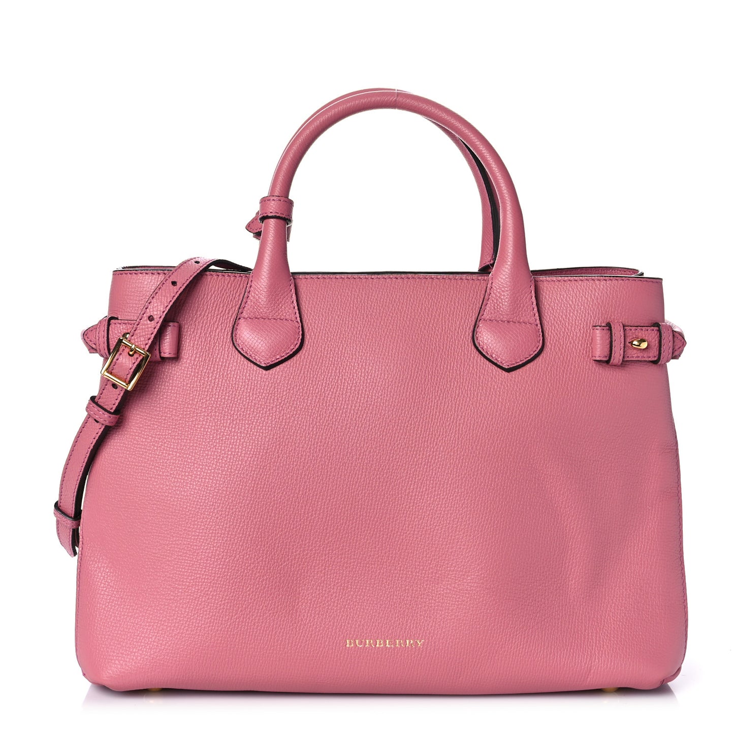 Grainy Calfskin House Check Medium Banner Tote Mauve Pink
