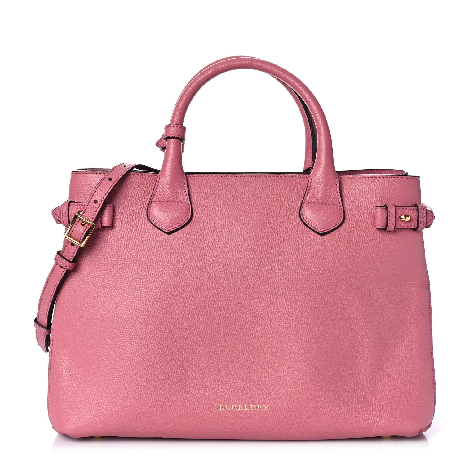 Burberry Grainy Calfskin House Check Medium Banner Tote Mauve Pink 1 of 10
