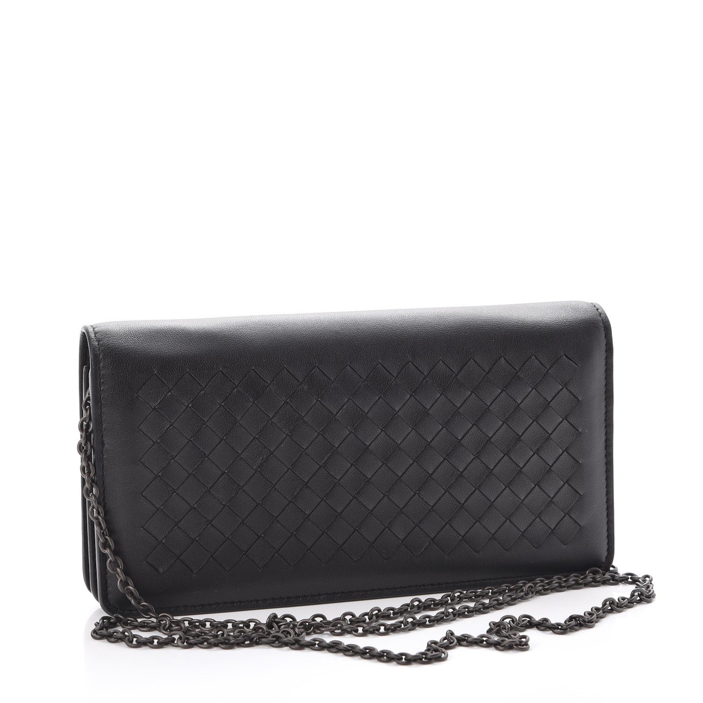 Nappa Intrecciato Continental Wallet on Chain Nero Black