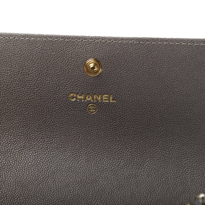 Chanel Caviar Quilted Medium Boy Flap Wallet Grey 8 of 10