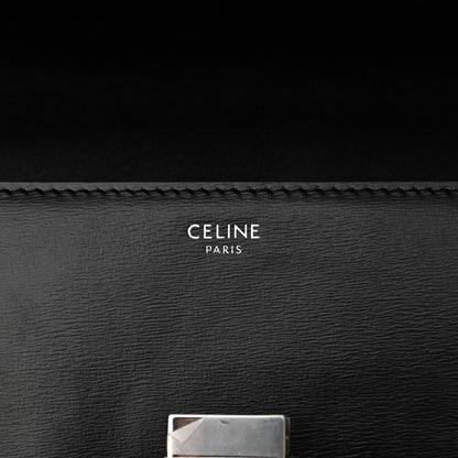 Celine Shiny Calfskin Triomphe Chain Shoulder Bag Black 6 of 10
