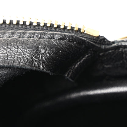 Loewe Lambskin Pleated Bracelet Pouch Shoulder Bag Black 7 of 10