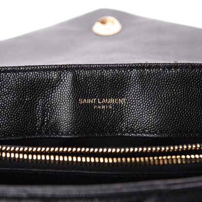 Saint Laurent Grain de Poudre Calfskin Y Quilted Monogram Small Loulou Chain Satchel Black 8 of 12