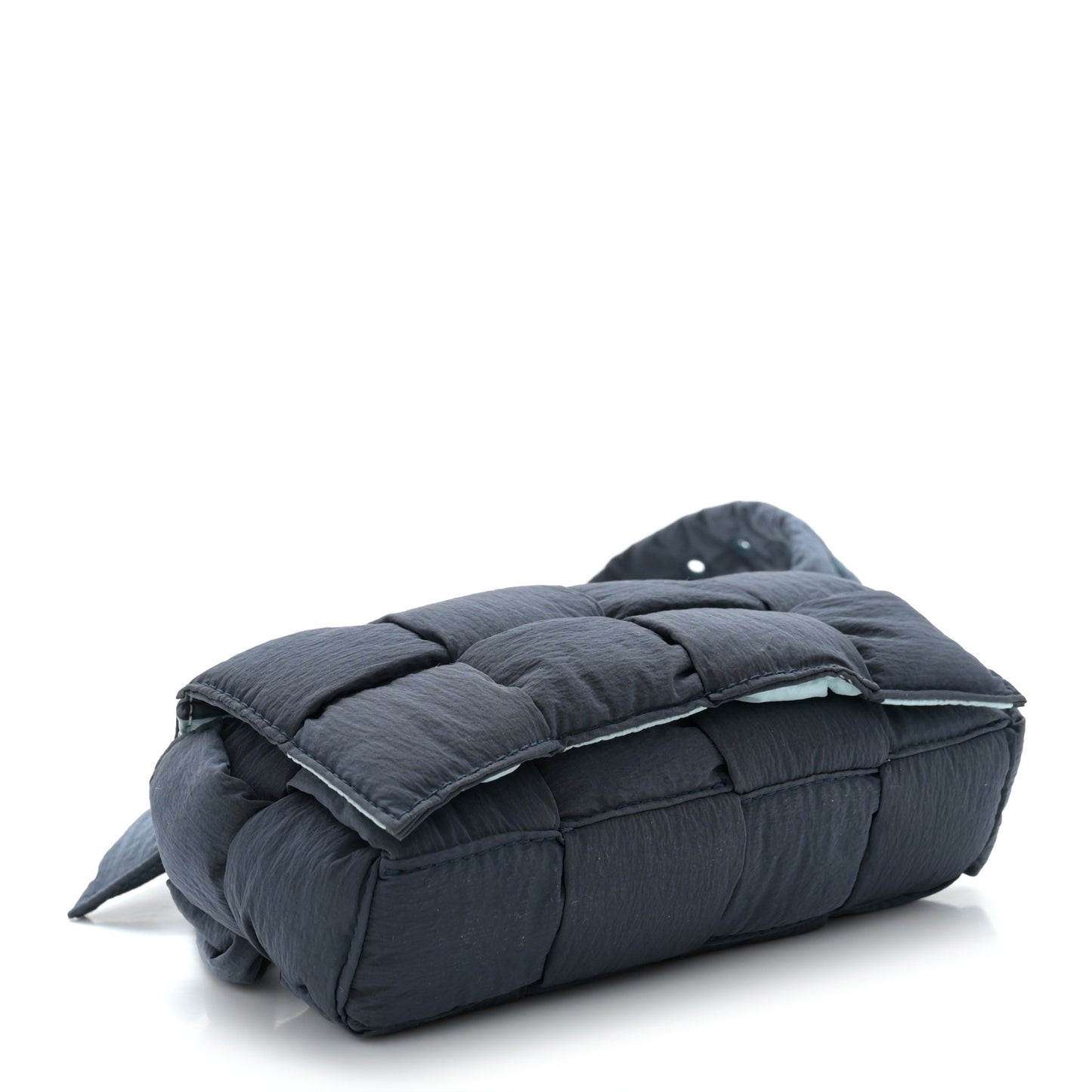 Nylon Intrecciato Padded Tech Mini Cassette Belt Bag Deep Blue Pale Blue