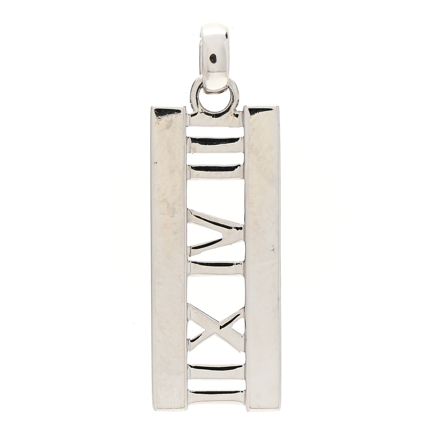 Tiffany 18K White Gold Diamond Atlas Bar Pendant 3 of 4