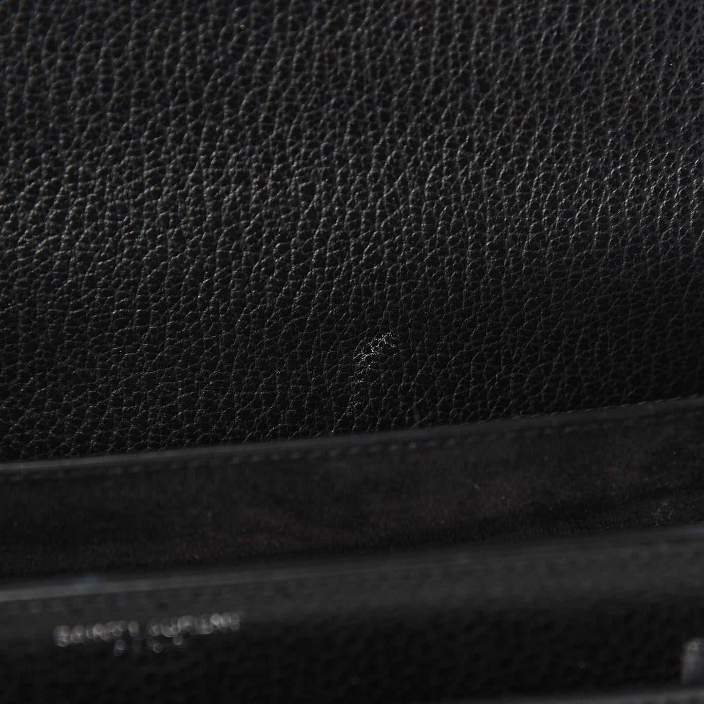 Grained Calfskin Medium Monogram Sunset Satchel Black