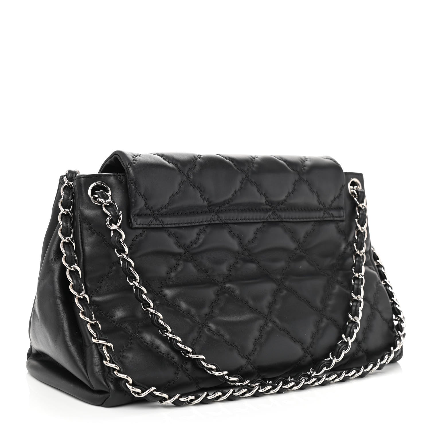 Chanel Calfskin Double Stitch Large Hamptons Flap Bag Black 3 of 11