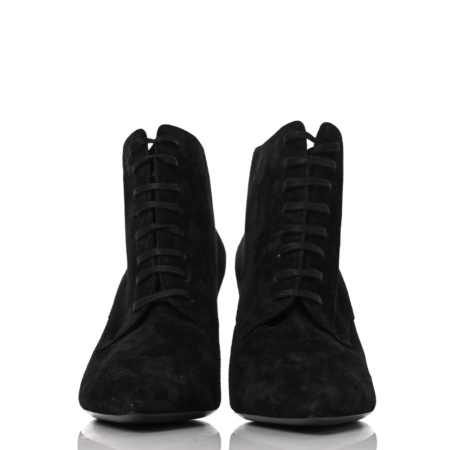 Saint Laurent Suede Kiki Lace-Up Ankle Boot 38 Black 2 of 9
