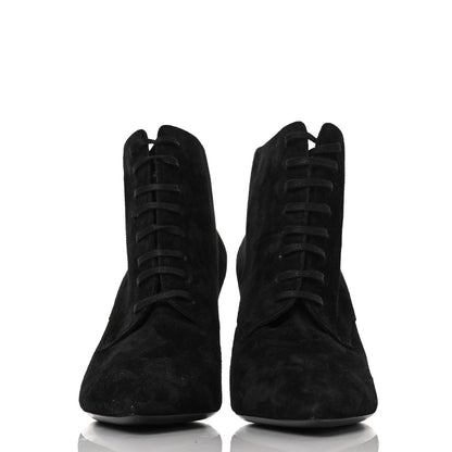 Saint Laurent Suede Kiki Lace-Up Ankle Boot 38 Black 2 of 9