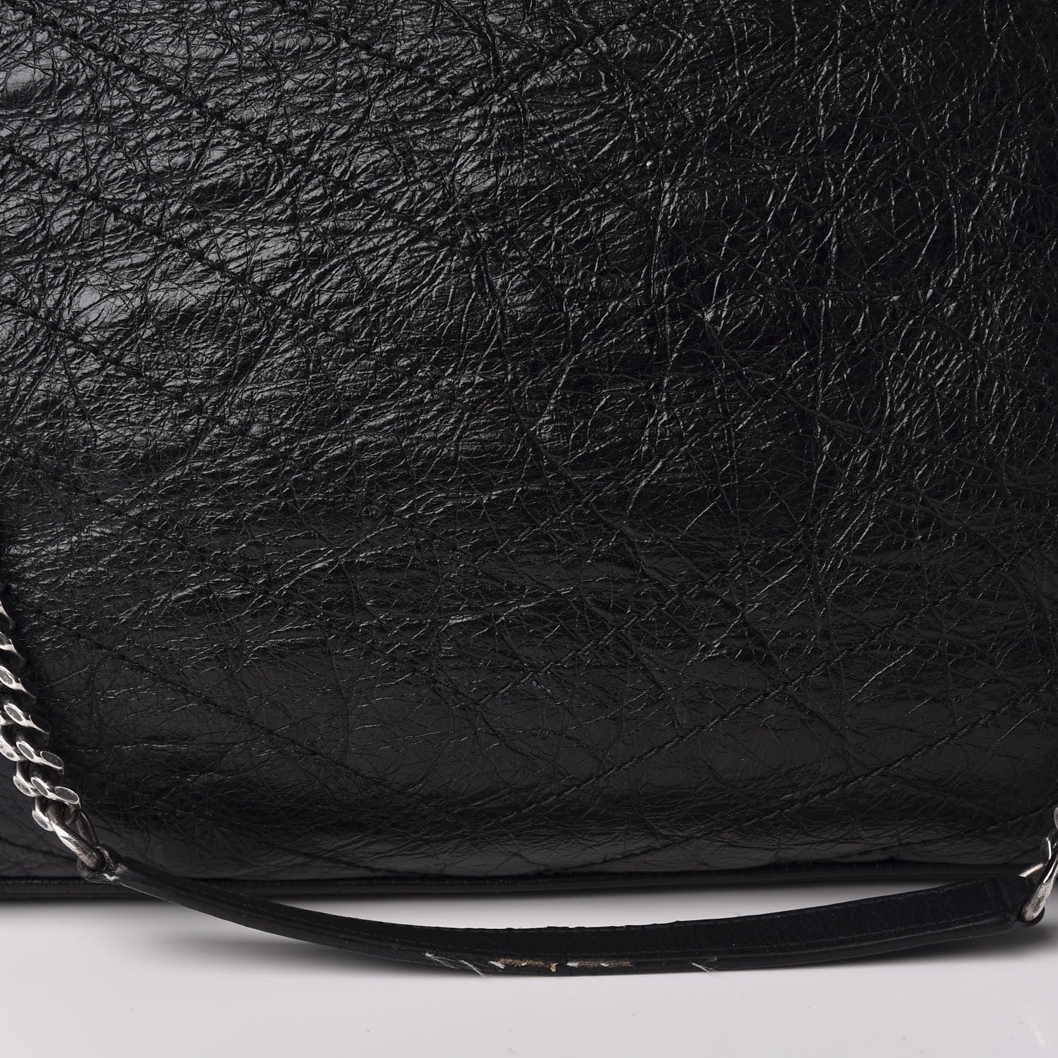 Saint Laurent Crinkled Calfskin Matelasse Monogram Large Niki Shopping Tote Bag Black 14 of 15