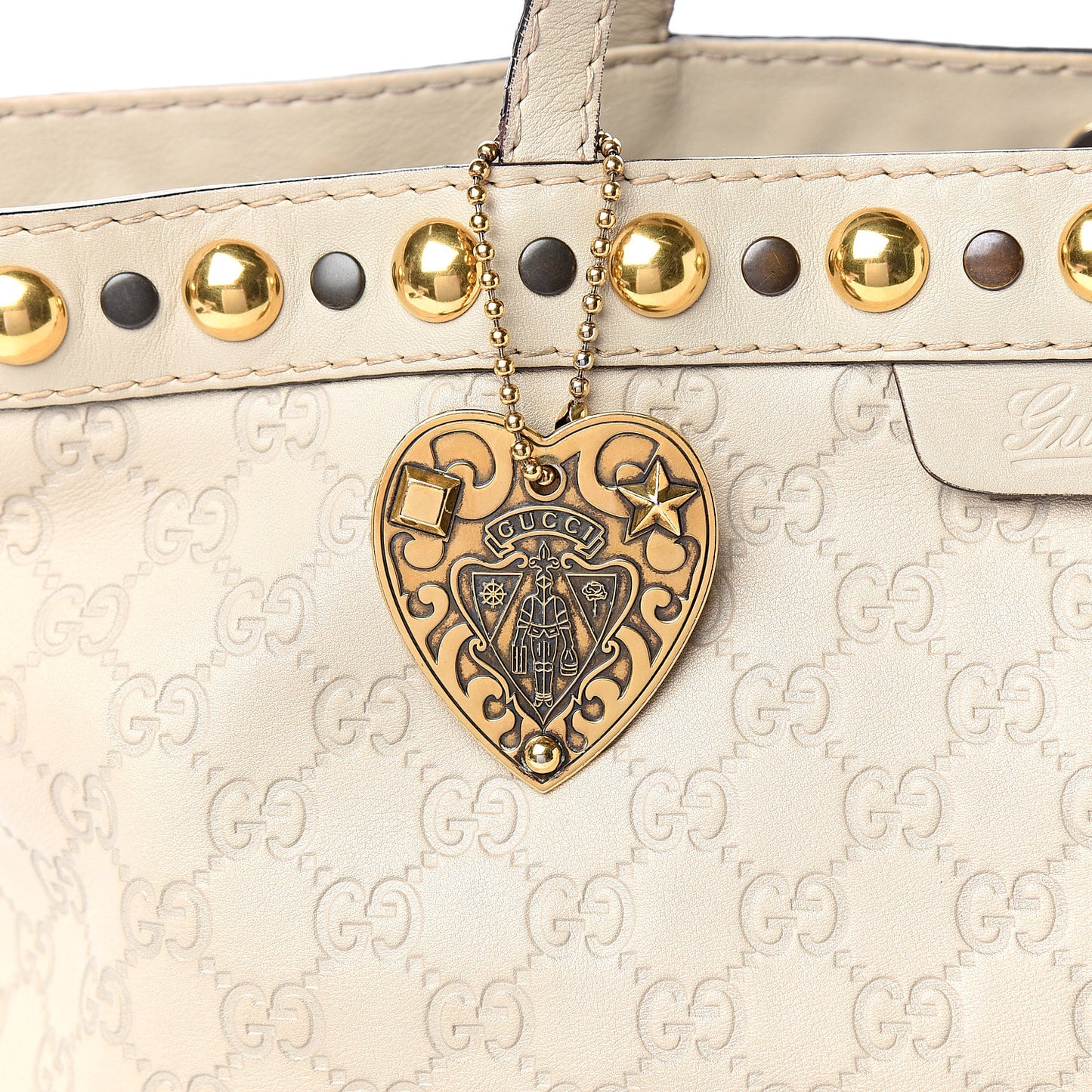 Guccissima Medium Babouska Shopping Tote Off White
