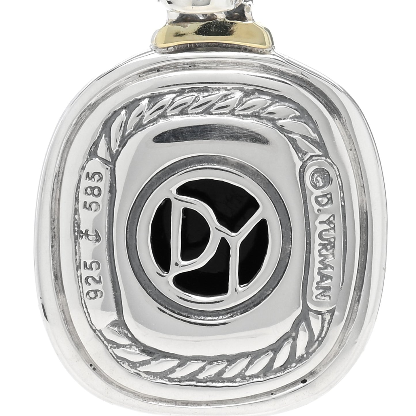Sterling Silver 14K Yellow Gold Black Onyx Albion Enhancer Pendant