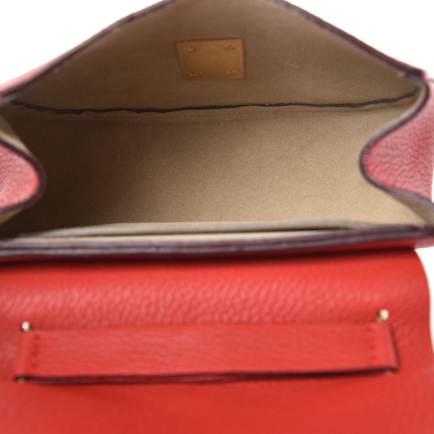 Chloe Grained Lambskin Mini Drew Shoulder Bag Plaid Red 5 of 6
