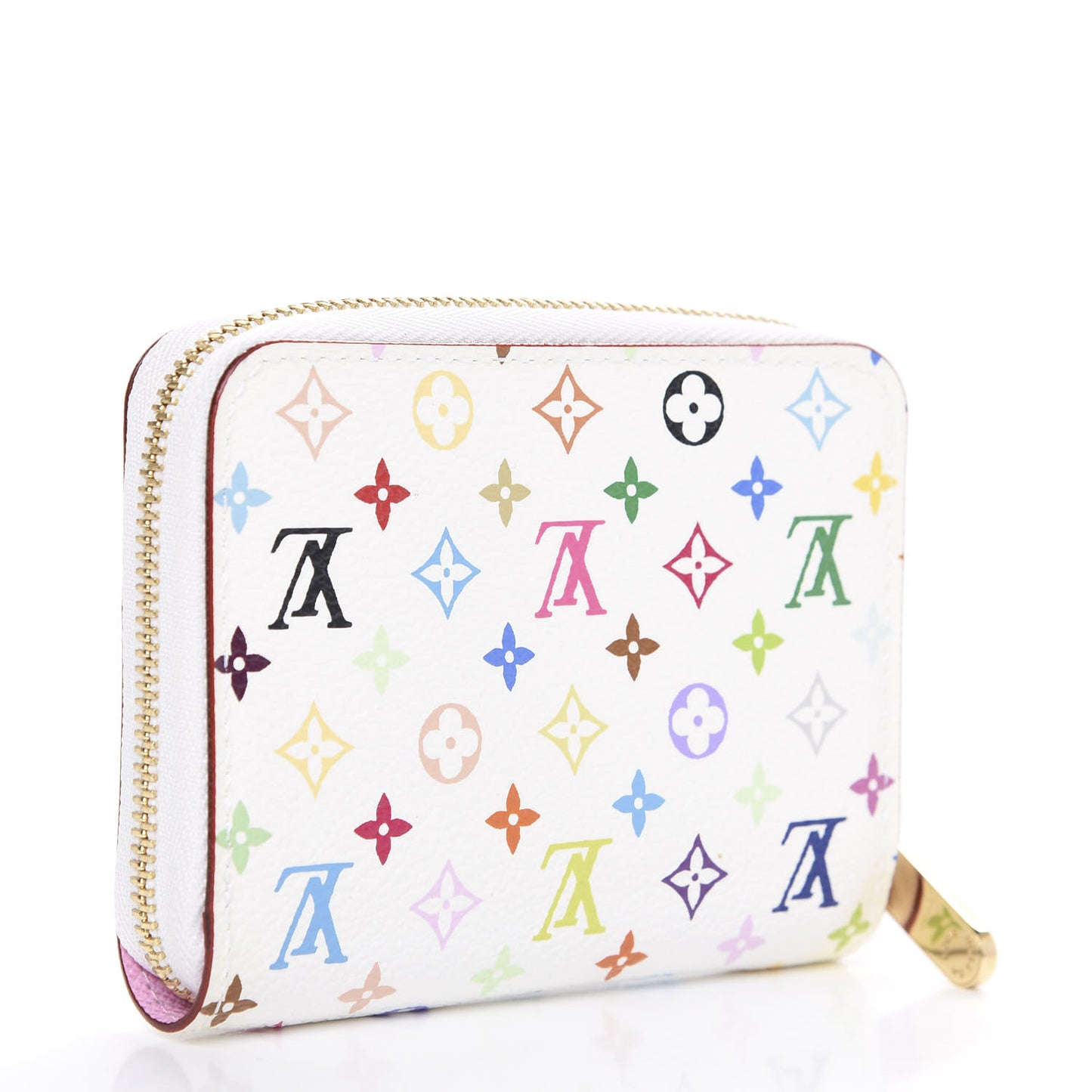 Monogram Multicolor Zippy Coin Purse Wallet White Litchi