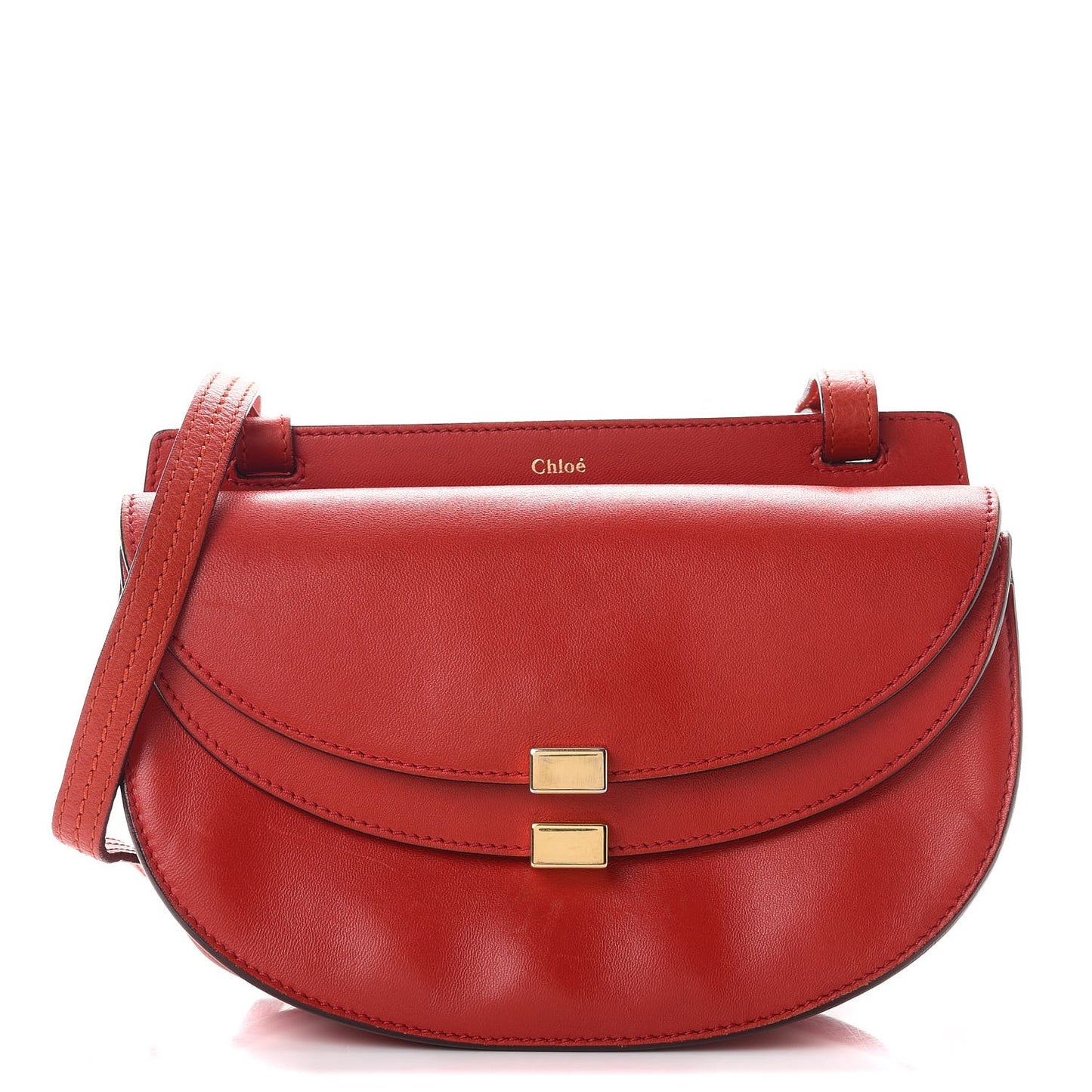 Calfskin Mini Georgia Crossbody Bag Paprika Red