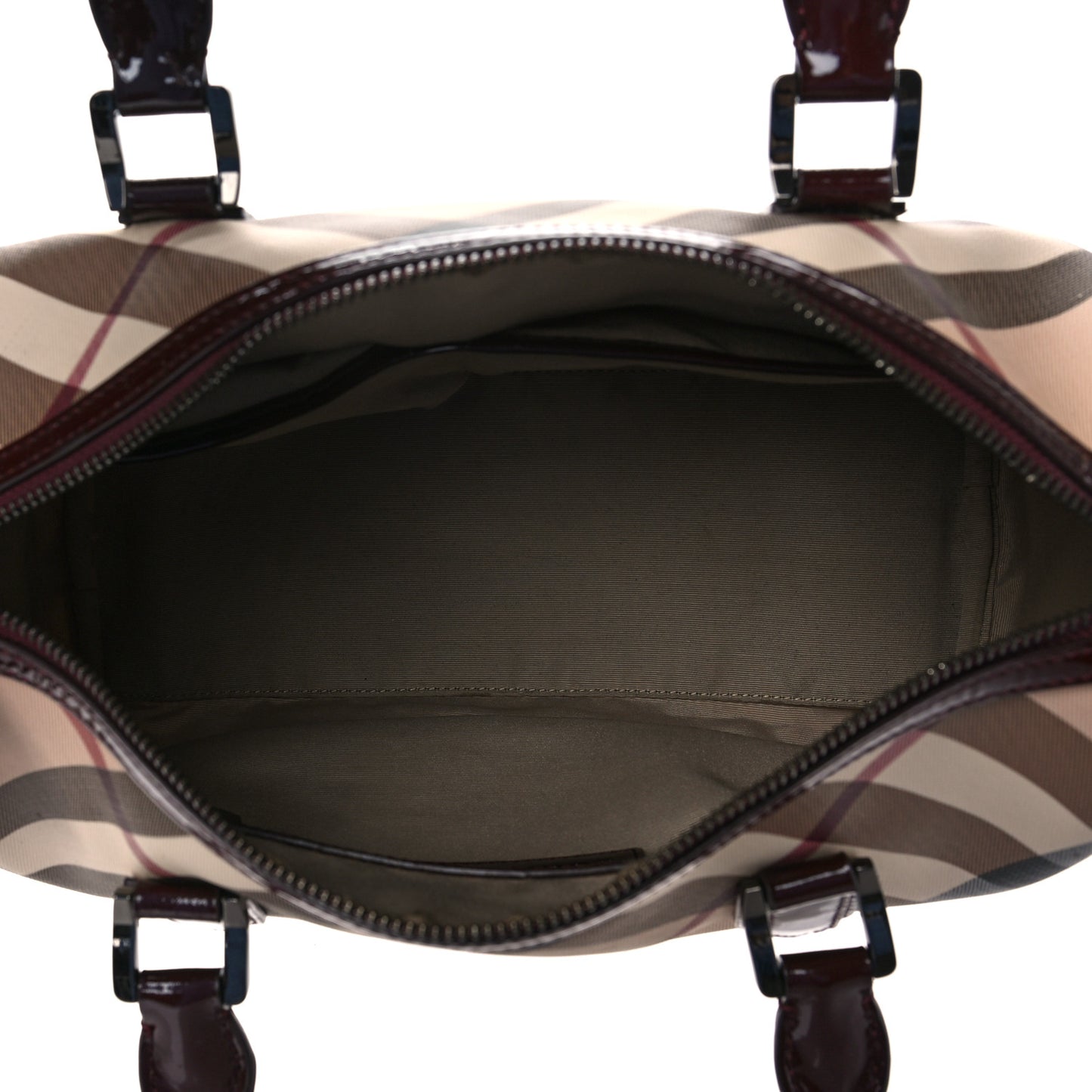 Nova Check Patent Small Chester Bowling Bag Dark Red