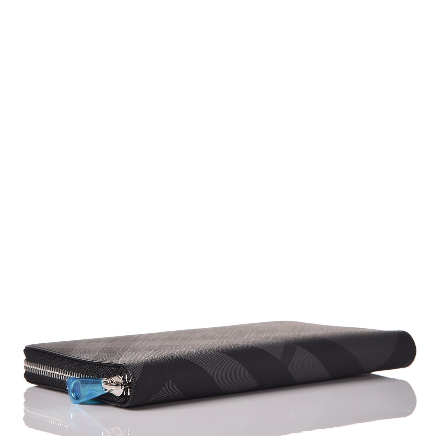 London Check Large Zip Around Wallet Charcoal