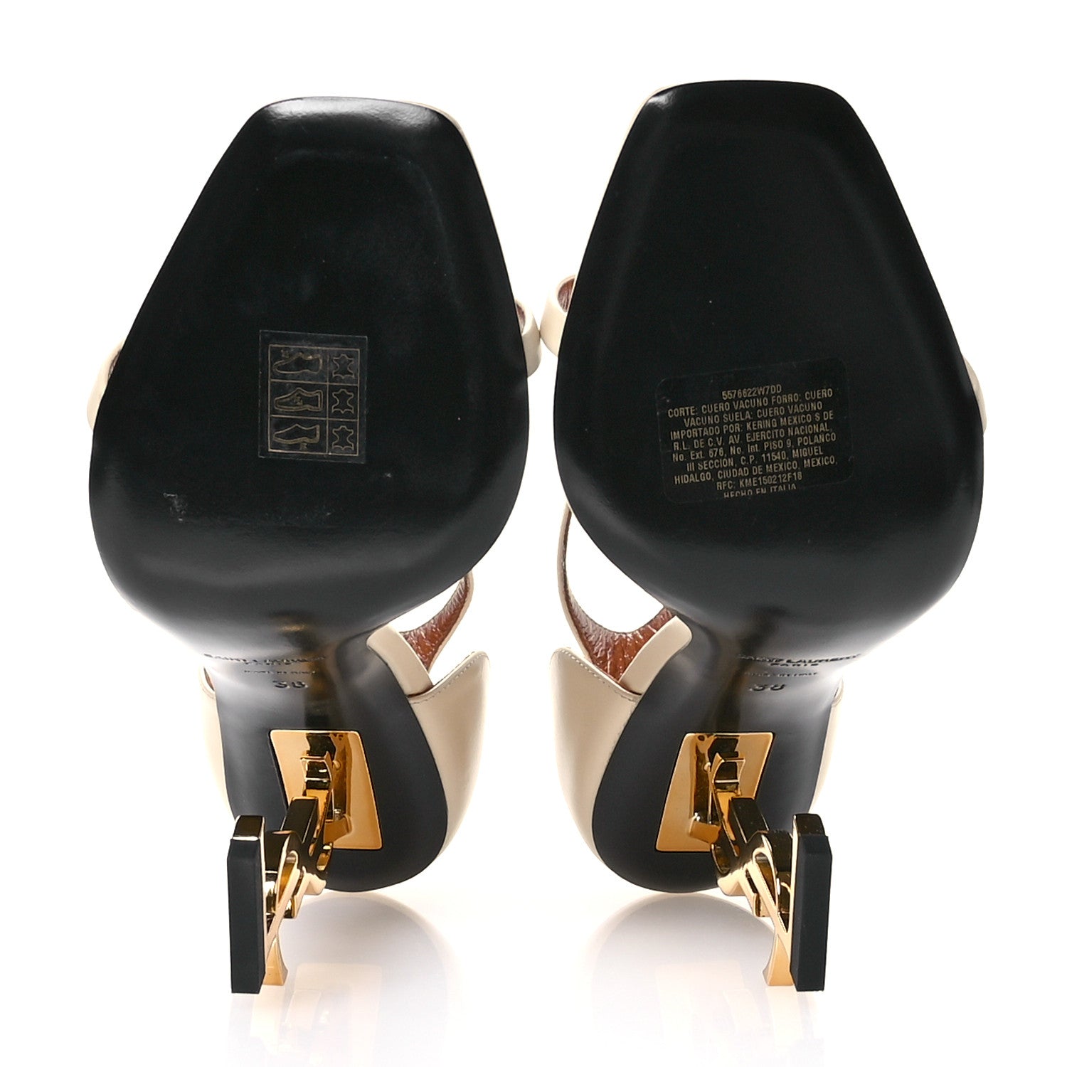 Saint Laurent Calfskin 110 Opyum Sandals 38 Real Beige 6 of 9