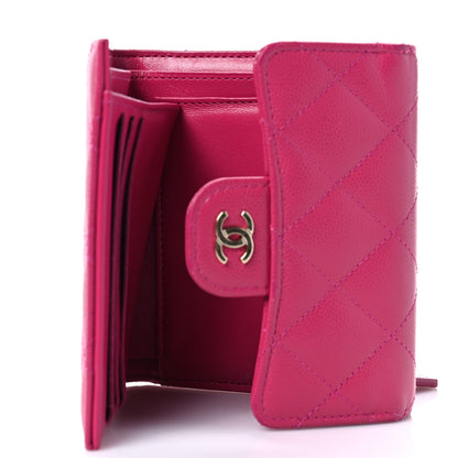 Chanel Caviar Quilted Compact Flap Wallet Pink 5 of 9