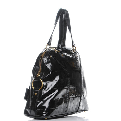 Saint Laurent Patent Croc Oversized Muse Black 3 of 7