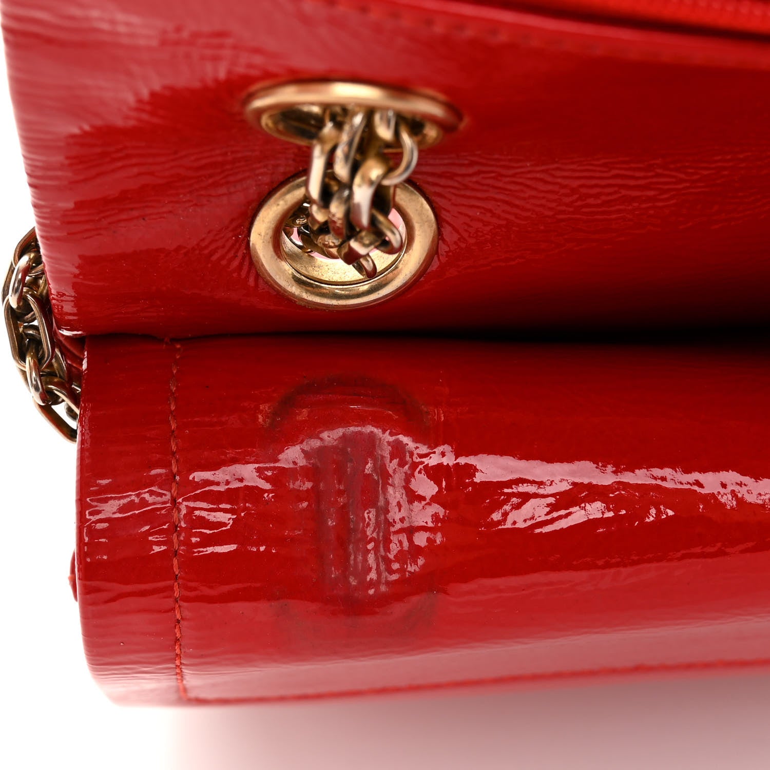 Chanel Crackled Patent Calfskin Puzzle Reissue 226 Flap Red 10 of 12