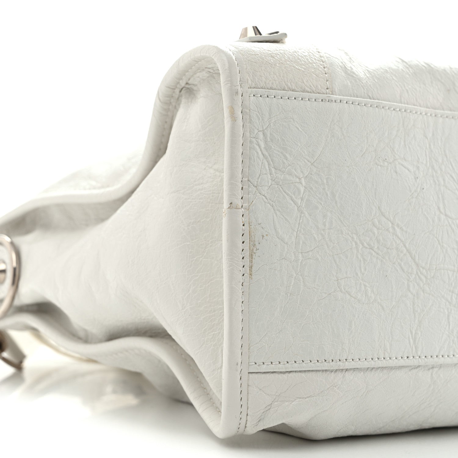 Balenciaga Agneau Arena Silver Hardware Medium Le City Optic White 9 of 15