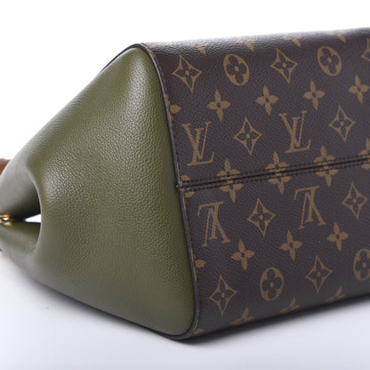 Louis Vuitton Calfskin Monogram Fold Tote MM Black Khaki Cream 15 of 17