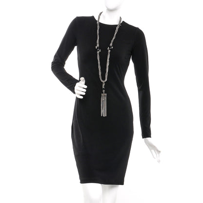 Chanel Ruthenium Enamel CC Tassel Chain Necklace 2 of 6