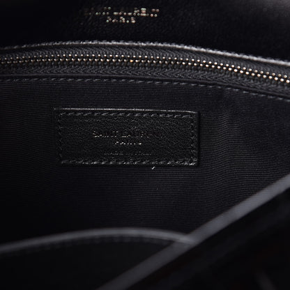 Saint Laurent Patent Crocodile Embossed Lambskin Monogram Medium Niki Chain Satchel Black 6 of 9
