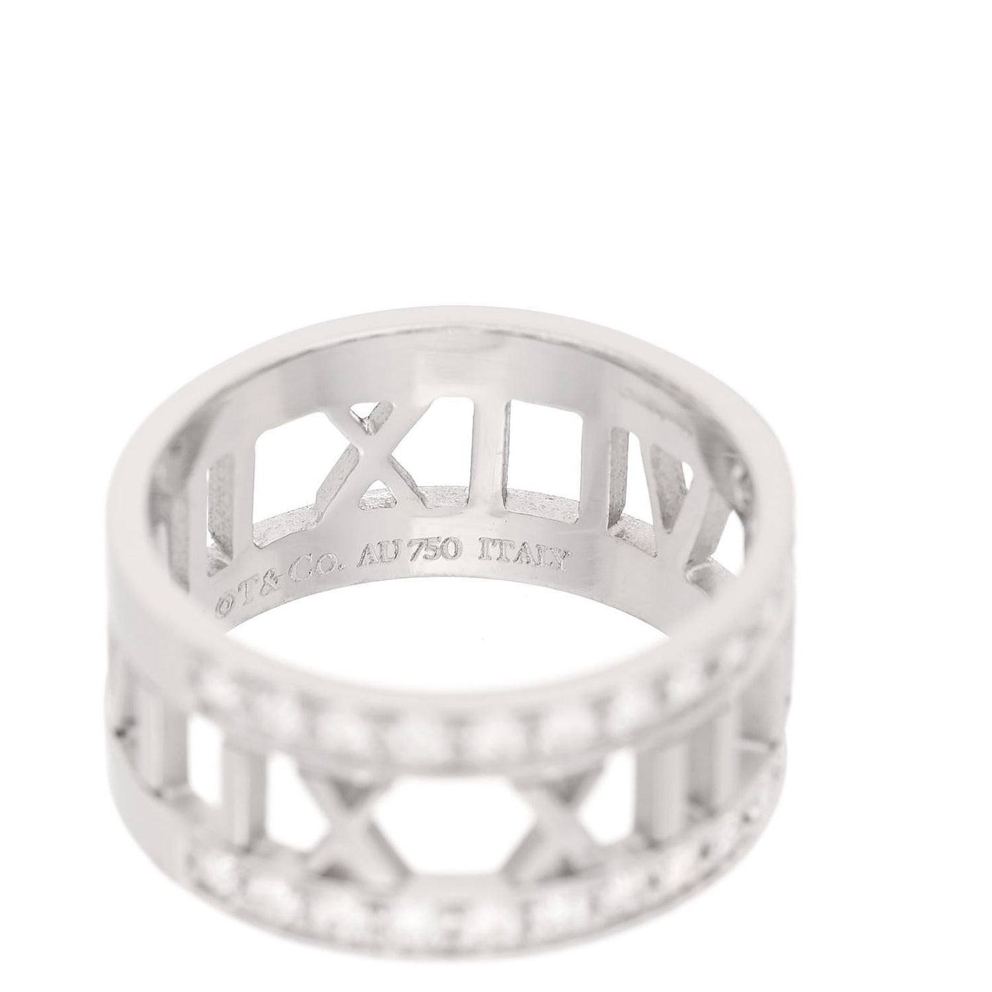 18K White Gold Diamond Wide Atlas Open Ring 51 5.75