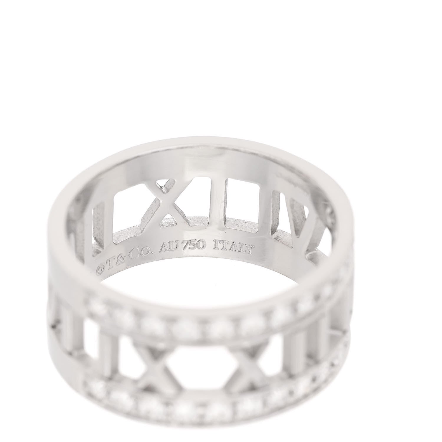 Tiffany 18K White Gold Diamond Wide Atlas Open Ring 51 5.75 5 of 6