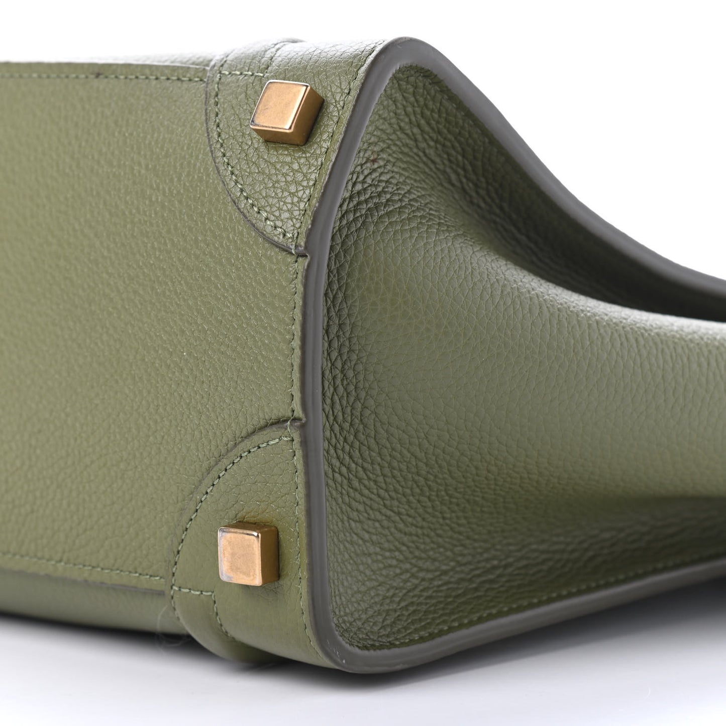 Drummed Calfskin Micro Luggage Light Khaki