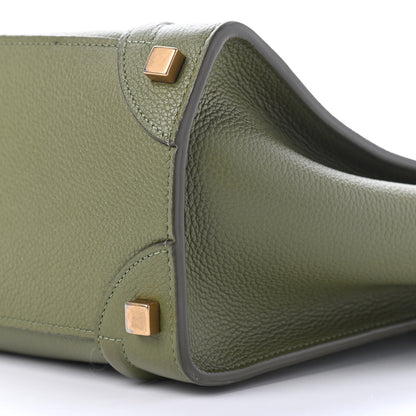 Celine Drummed Calfskin Micro Luggage Light Khaki 9 of 11