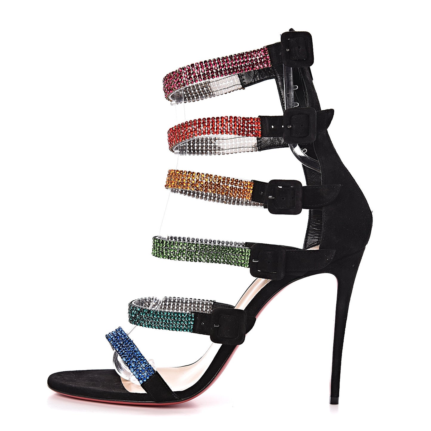 Veau Velours Raynibo Cage 110 Strappy Sandals 41 Black