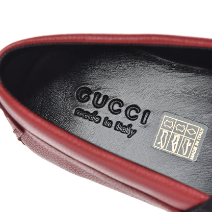 Gucci Calfskin Web Mens Driver Loafers 8.5 Red 6 of 8
