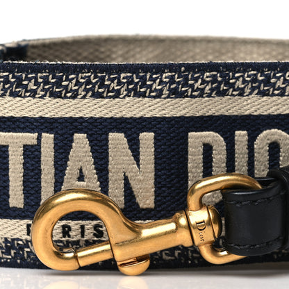 Christian Dior Canvas Embroidered Shoulder Strap Blue 2 of 6