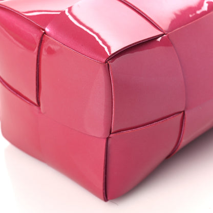 Bottega Veneta Patent Maxi Intrecciato Mini Cassette Bucket Bag Pink 9 of 9