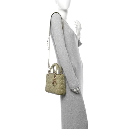 Christian Dior Lambskin Cannage Small My ABCDior Lady Dior Peyote Green 2 of 11