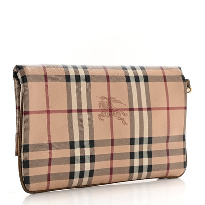 Burberry Haymarket Check Metallic Adeline Foldover Clutch Brown 3 of 12