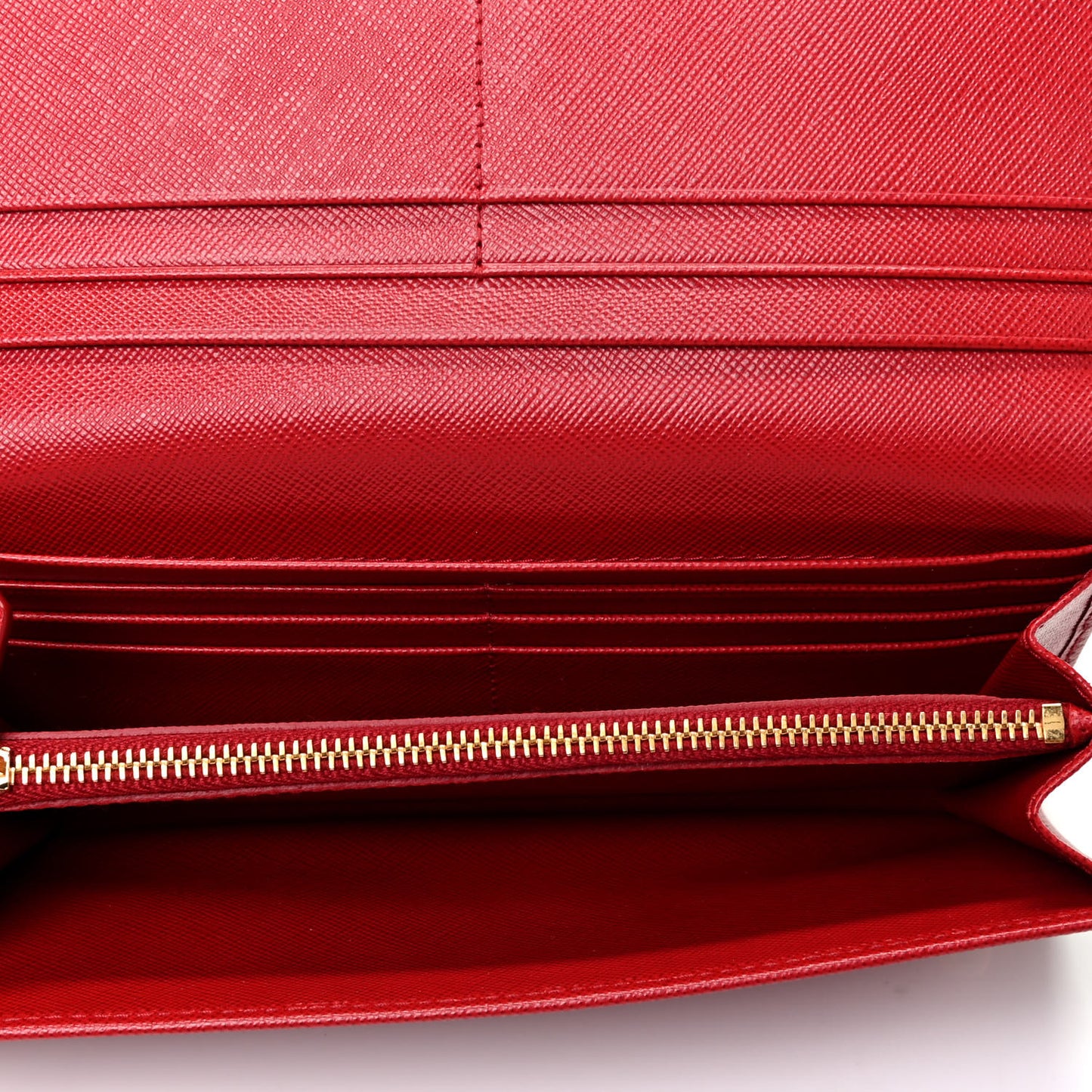 Saffiano Triangle Continental Flap Wallet Fuoco