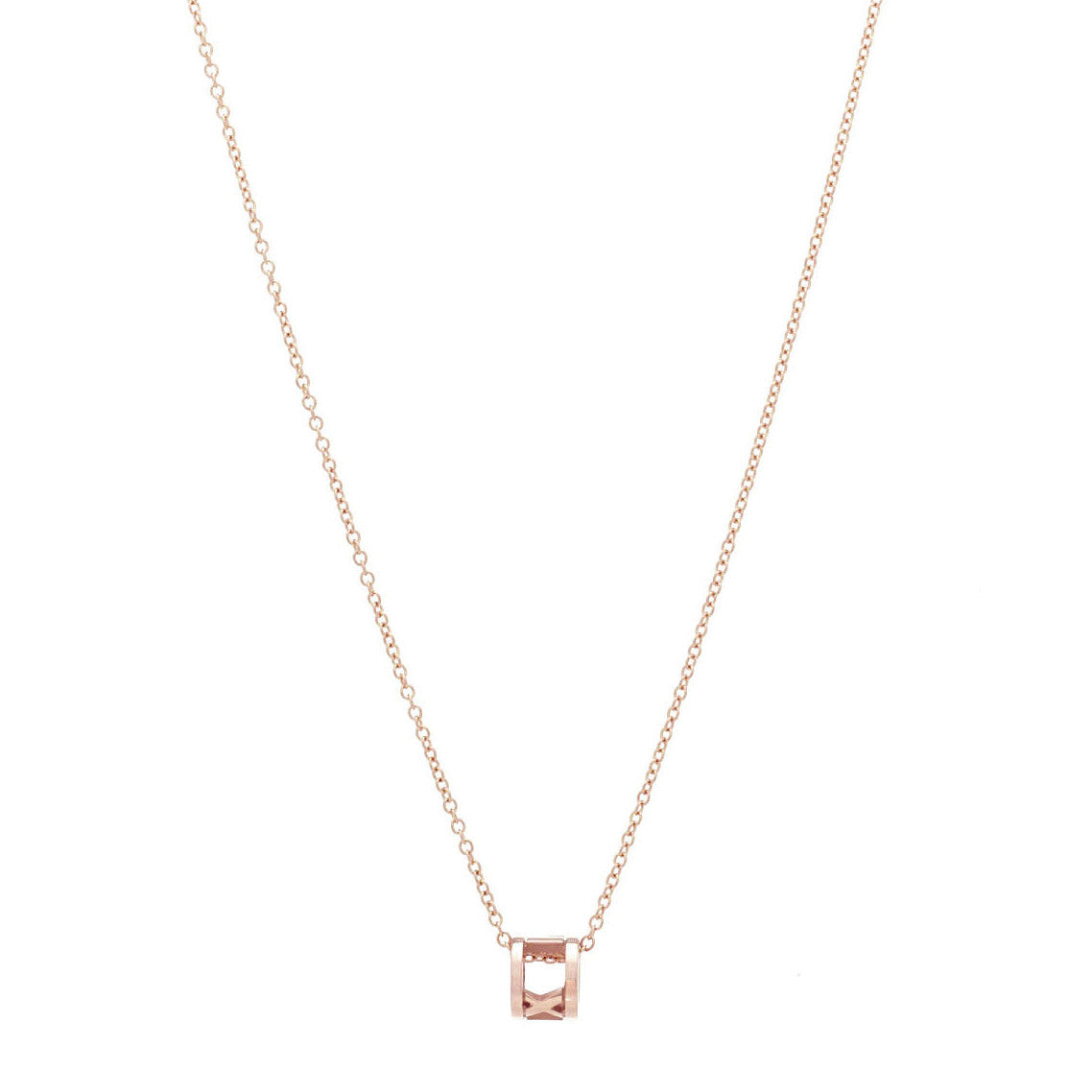 Tiffany 18K Rose Gold Atlas Open Pendant Necklace 1 of 5