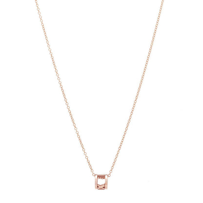 Tiffany 18K Rose Gold Atlas Open Pendant Necklace 1 of 5