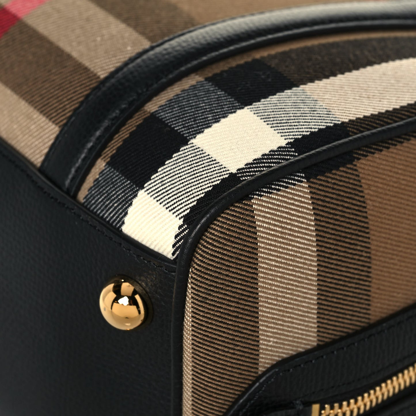 House Check Derby Calfskin Small Alchester Bowling Bag Black