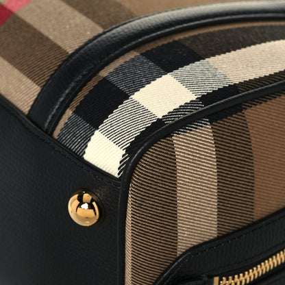 Burberry House Check Derby Calfskin Small Alchester Bowling Bag Black 9 of 12
